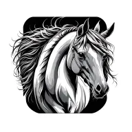 healing heart horse tattoo design idea