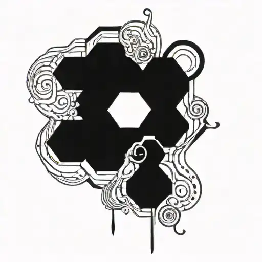 honeycomb and vine intertwined tattoo design idea