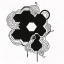 honeycomb and vine intertwined tattoo design idea