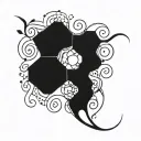 honeycomb and vine intertwined tattoo design idea