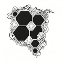 honeycomb and vine intertwined tattoo design idea