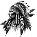 native american arrow through the chest tattoo design idea