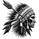 native american arrow through the chest tattoo design idea