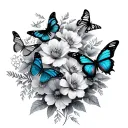 let them surrounded by butterflies and flowers  tattoo design idea
