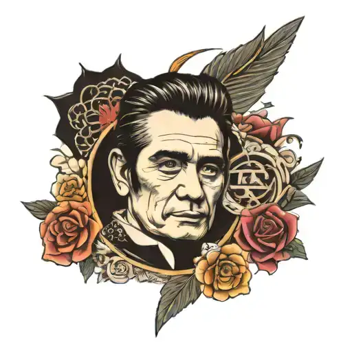 Johnny cash portrait, tattoo design idea