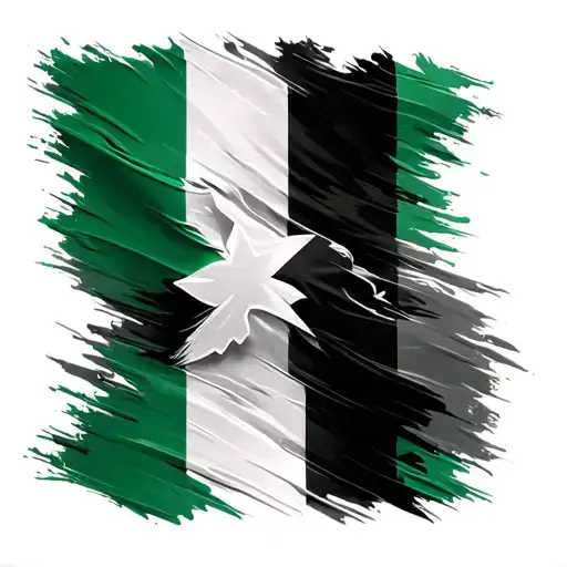 Nigerian flag merged tattoo design idea