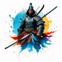 Ronin Warrior surrounded tattoo design idea