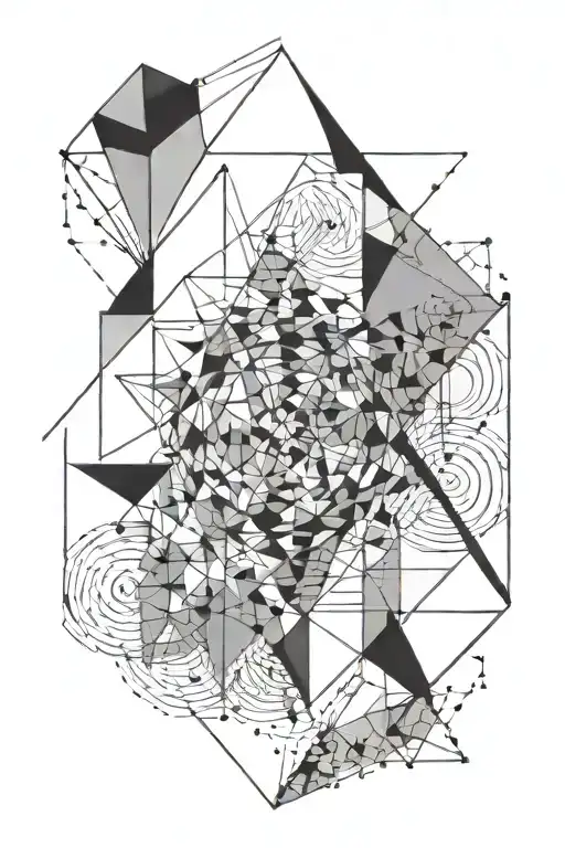 geometric mathematical  tattoo design idea