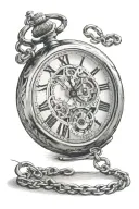 Step-by-Step Drawing Guide:  1. Start with the Pocket Watch:  Shape: Draw a circular shape for the vintage pocket watch. tattoo design idea