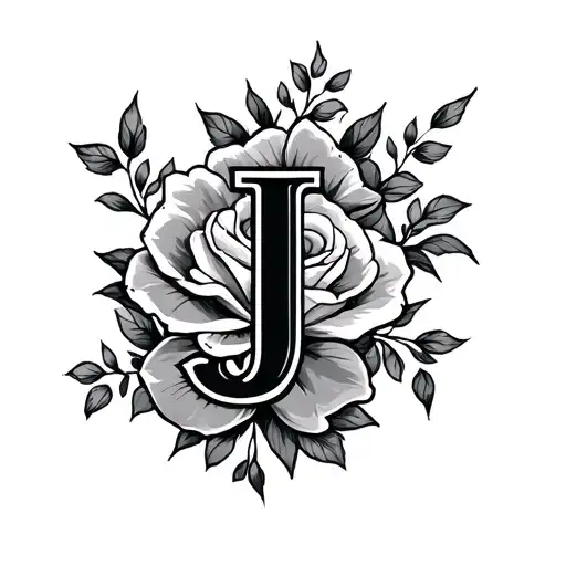 Cursive J tattoo design idea