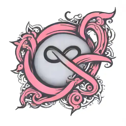 polyamory infinity symbol with heart  tattoo design idea