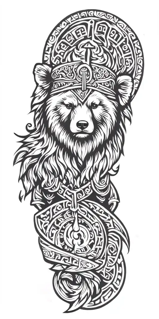 viking runes, ornaments, odins Bears, gods tattoo design idea