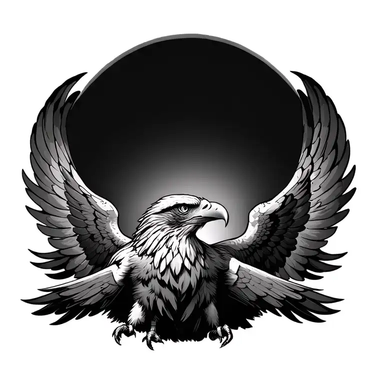 eagle wings spread wide tattoo design idea