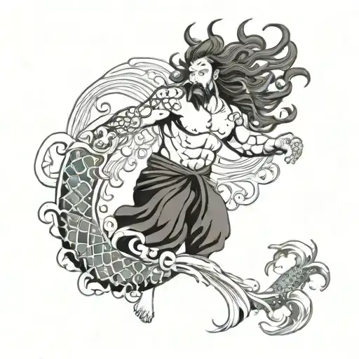 Poseidon tattoo design idea