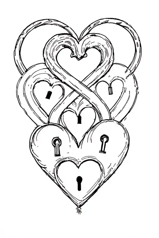 cousin tattoos 3 small heart shaped lock tattoo design idea