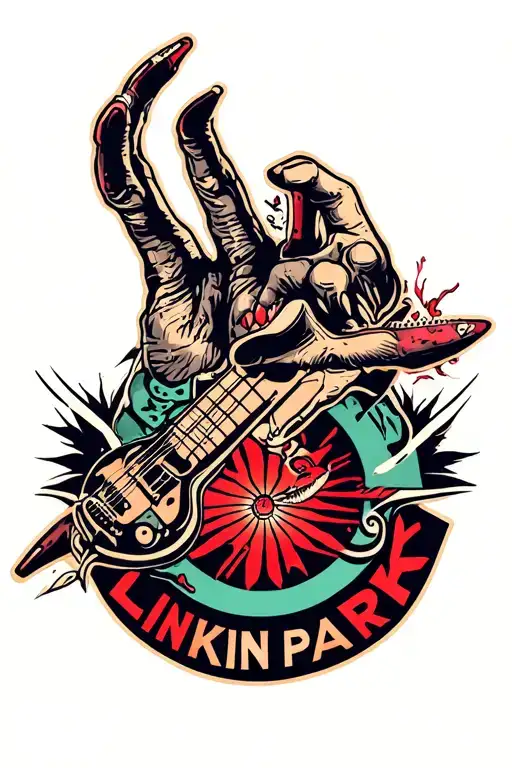 Linkin park logo colored tattoo design idea