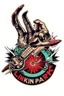 Linkin park logo colored tattoo design idea