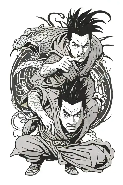 shikamaru nara jutsu going from up to down tattoo design idea