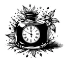 time in a bottle tattoo design idea