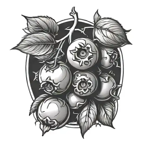 blueberries tattoo design idea
