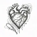 bleeding  broken   Heart tattoo design idea
