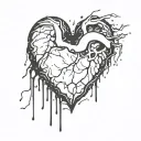 bleeding  broken   Heart tattoo design idea