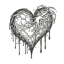 bleeding  broken   Heart tattoo design idea