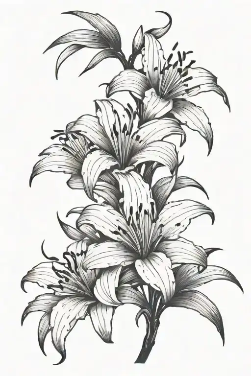 kaizen kanji symbol with spider lily flowers tattoo design idea