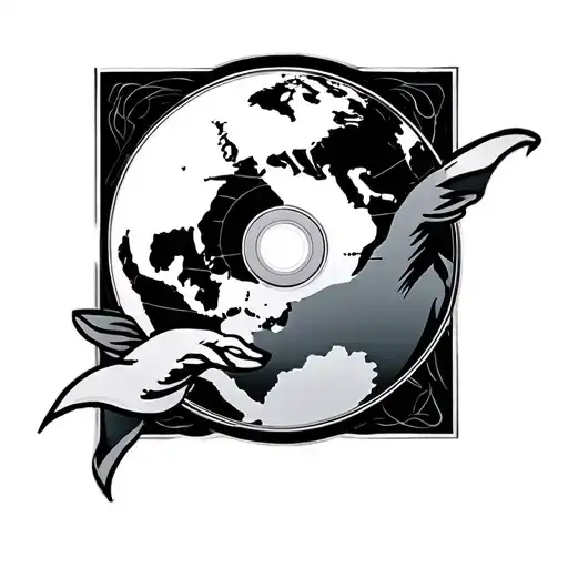 Cd love on the world tattoo design idea