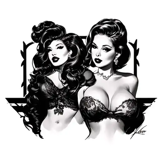 sexy pin up girl tattoo design idea