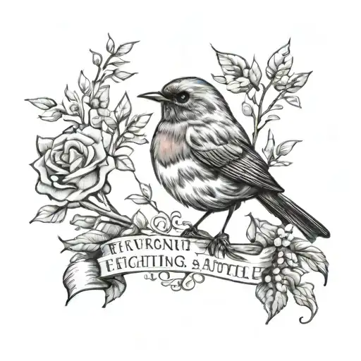 a robin bird with the words everyone u meet is fighting a battle you know nothing about  tattoo design idea