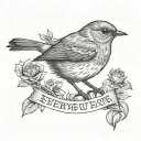 a robin bird with the words everyone u meet is fighting a battle you know nothing about  tattoo design idea