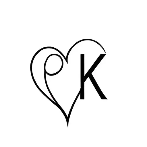 abstract heart tattoo with r and k hidden in design  tattoo design idea