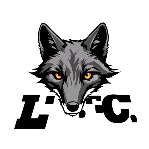 "L.C.F.C. " Running fox full body tattoo design idea