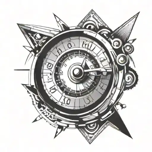 Design a geometric pattern inspired by the speedometer of a bike tattoo design idea