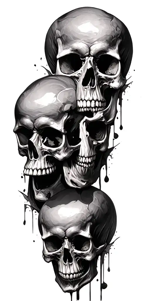 skulls soft shading incorporating elements forming tattoo design idea