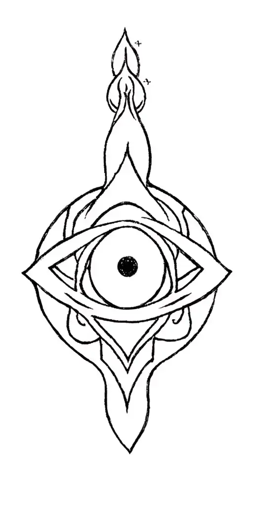 kaal bhairab in mandala and mauri with evil eye nepal Australia journey map  tattoo design idea