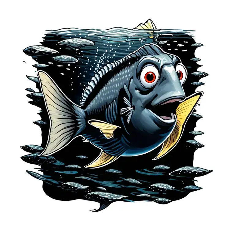 Dory swimming tattoo design idea