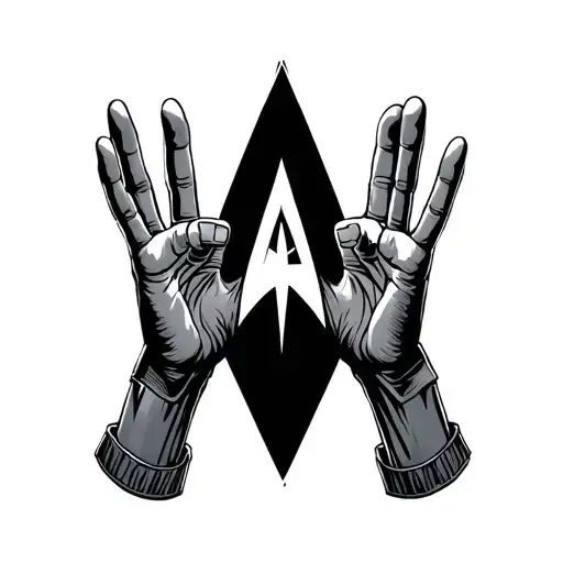 startrek live long and prosper written in the shape of a v tattoo design idea