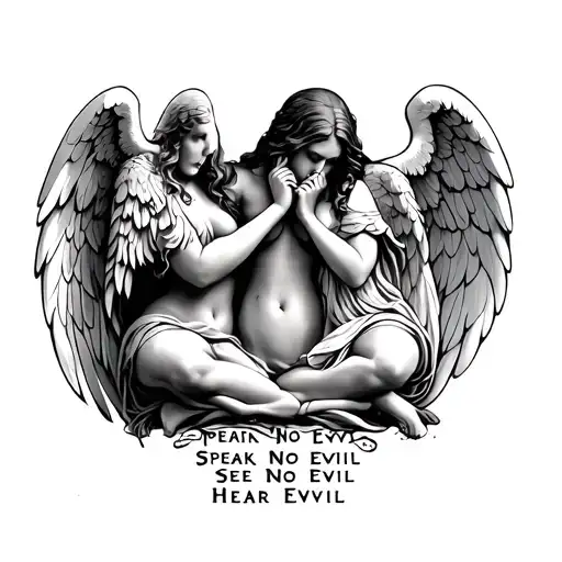 3 angels Speak No Evil See No Evil Hear No Evil Tattoo tattoo design idea