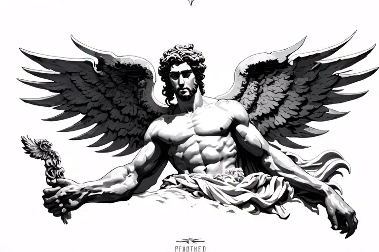 prometheus Greek god surrounded tattoo design idea