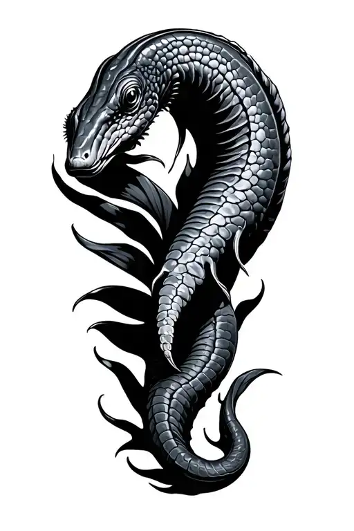 stylized moray eel tattoo tattoo design idea