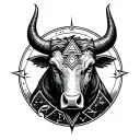 Valknut, hippocampus, constellation of the bull on the forearm tattoo design idea