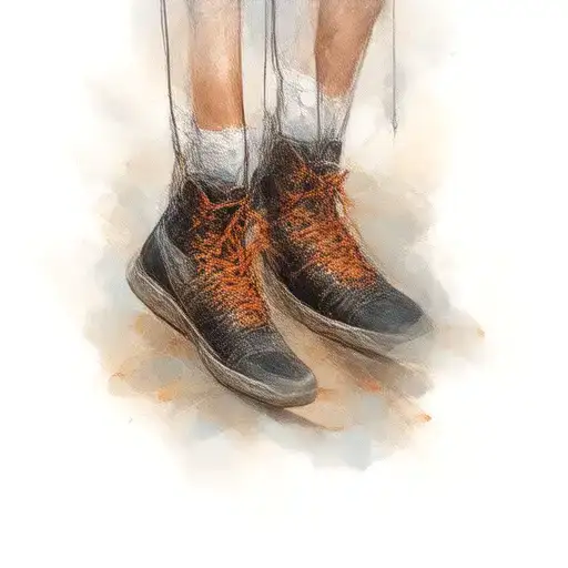 Wrestling Shoes hanging from their laces tattoo design idea