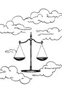 fine line ambitions trust balance scale clouds s h calligraphy spaced out for men tattoo design idea