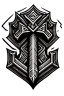 simple Dwarven hammer durin lord of the rings tattoo design idea