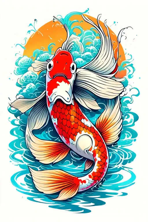Mechanical Koi Fish tattoo design idea