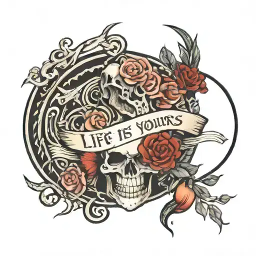 "Life is yours, death is mine Peace is yours, stress is mine Happiness is yours, sorrow is mine Everything is yours But  tattoo design idea
