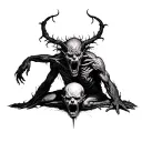 Demonic entity devouring a human tattoo design idea