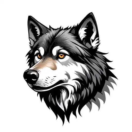 Wolf head tattoo design idea